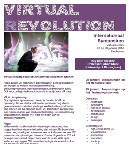 Fontys Hogeschool organiseert symposium over Virtual Reality